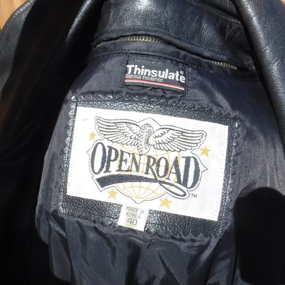 Motorcycle Jacket Vintage Black Leather Mens Sz 40 - Picture 7 of 11